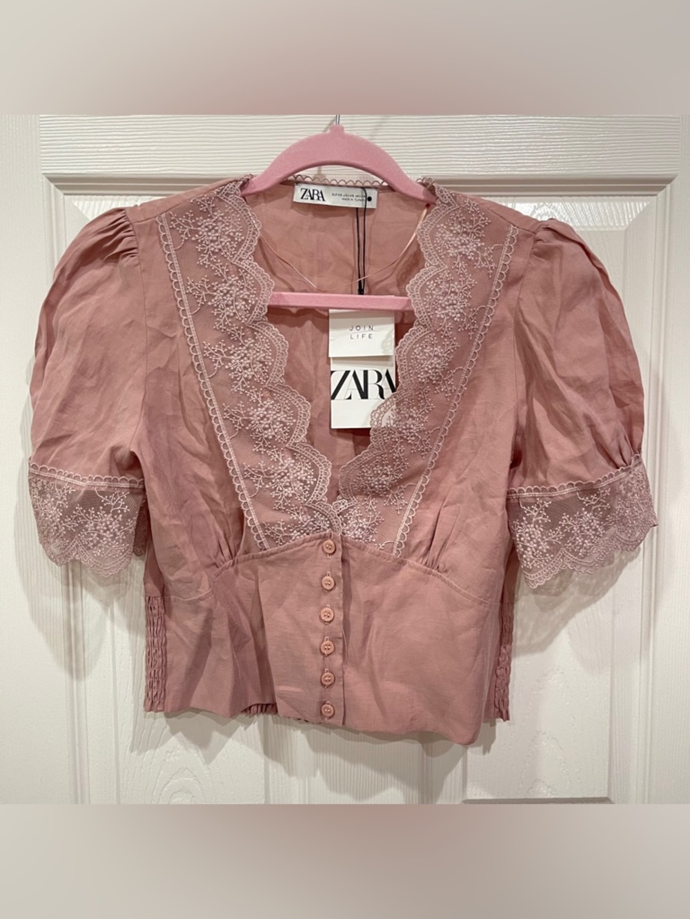 Zara Cropped Lace Top
